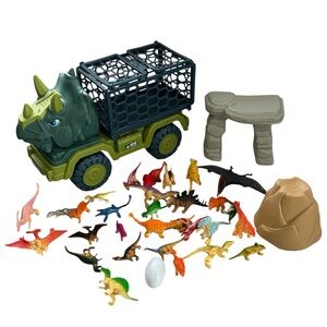 DINOSAUR TOYS LOT DINOSAUR TRUCK FIGURINES